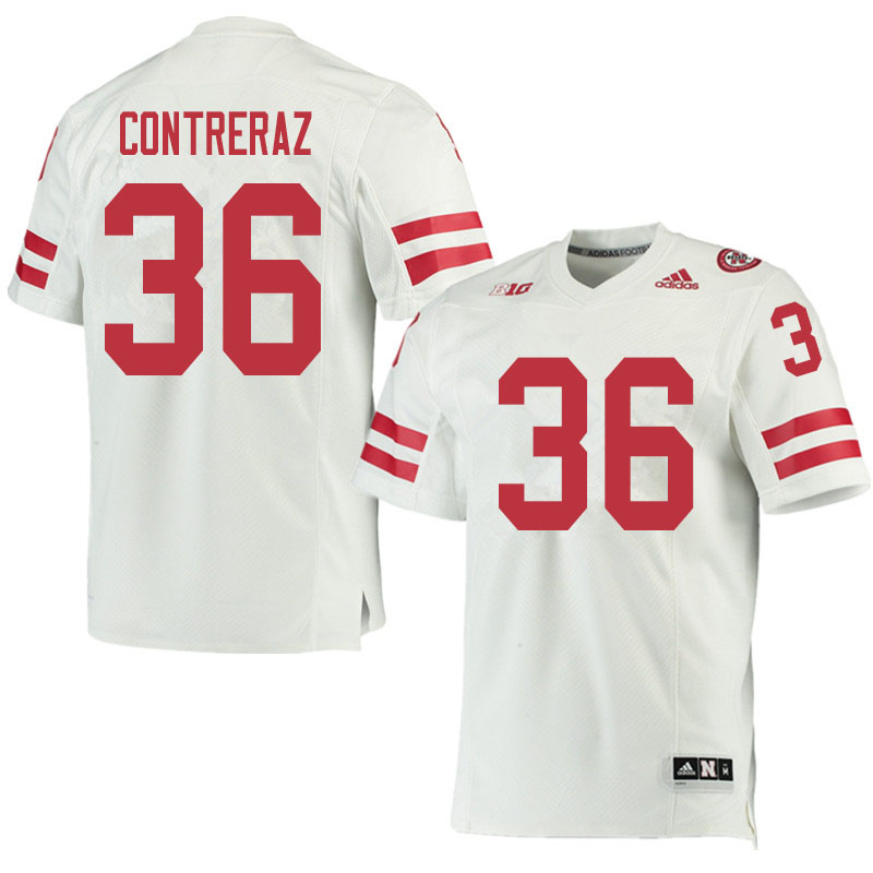 Men #36 Chase Contreraz Nebraska Cornhuskers College Football Jerseys Sale-White